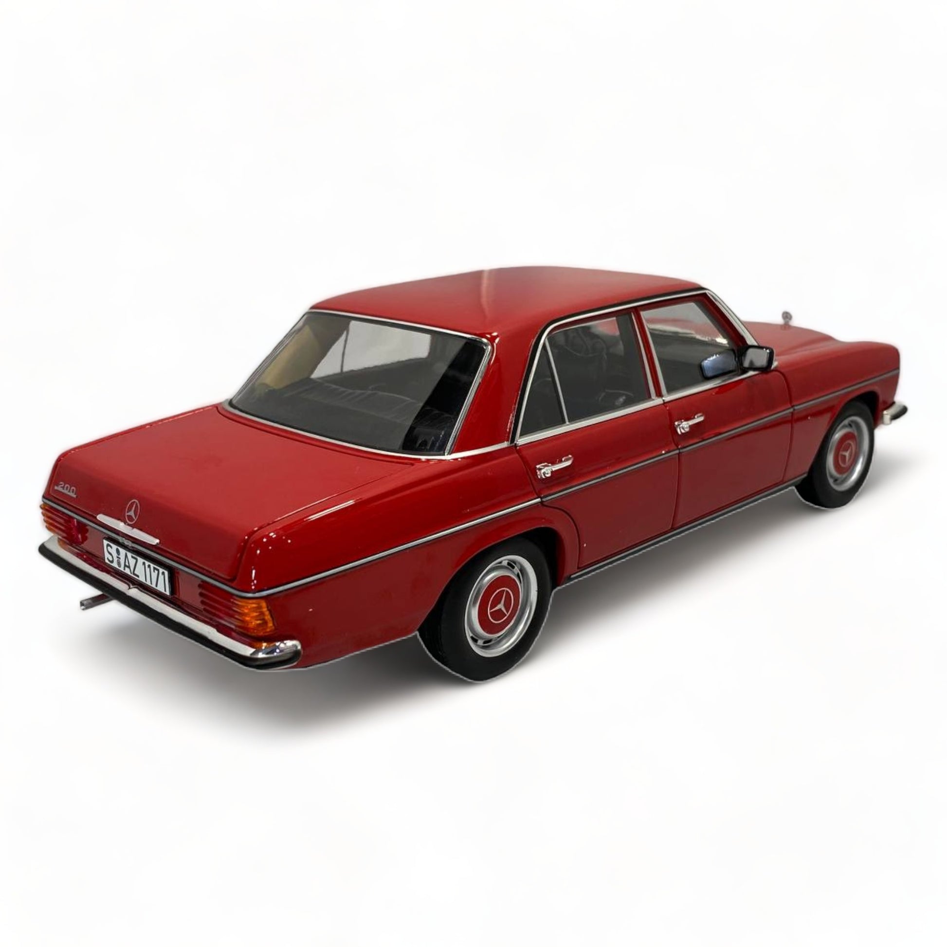 1/18 Diecast Norev Mercedes Benz 200 Red 1973 Scale Model Car|Sold in Dturman.com Dubai UAE.