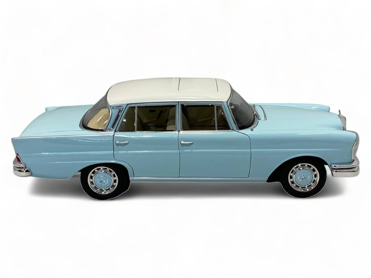 1/18 Diecast Norev Mercedes-Benz 220 S Light Blue 1965 Scale Model Car|Sold in Dturman.com Dubai UAE.