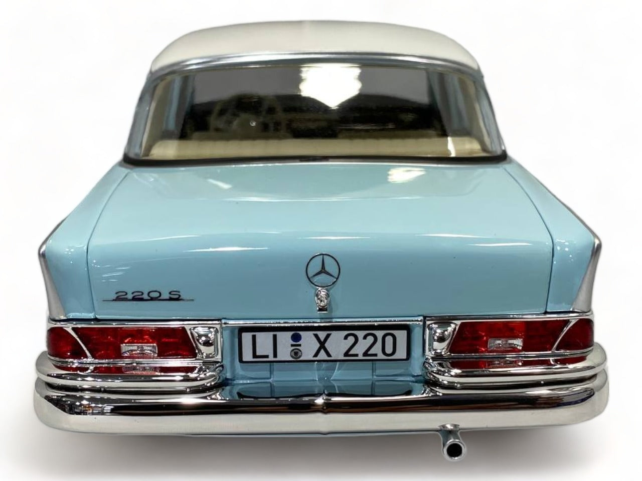 1/18 Diecast Norev Mercedes-Benz 220 S Light Blue 1965 Scale Model Car|Sold in Dturman.com Dubai UAE.