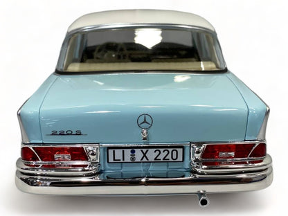 1/18 Diecast Norev Mercedes-Benz 220 S Light Blue 1965 Scale Model Car|Sold in Dturman.com Dubai UAE.