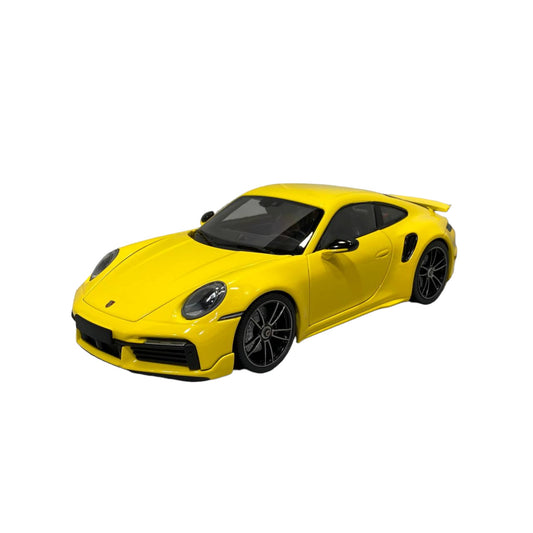 1/18  Minichamps Porsche 911 (992) Turbo S Coupe Sport Design - YELLOW 2021|Sold in Dturman.com Dubai UAE.