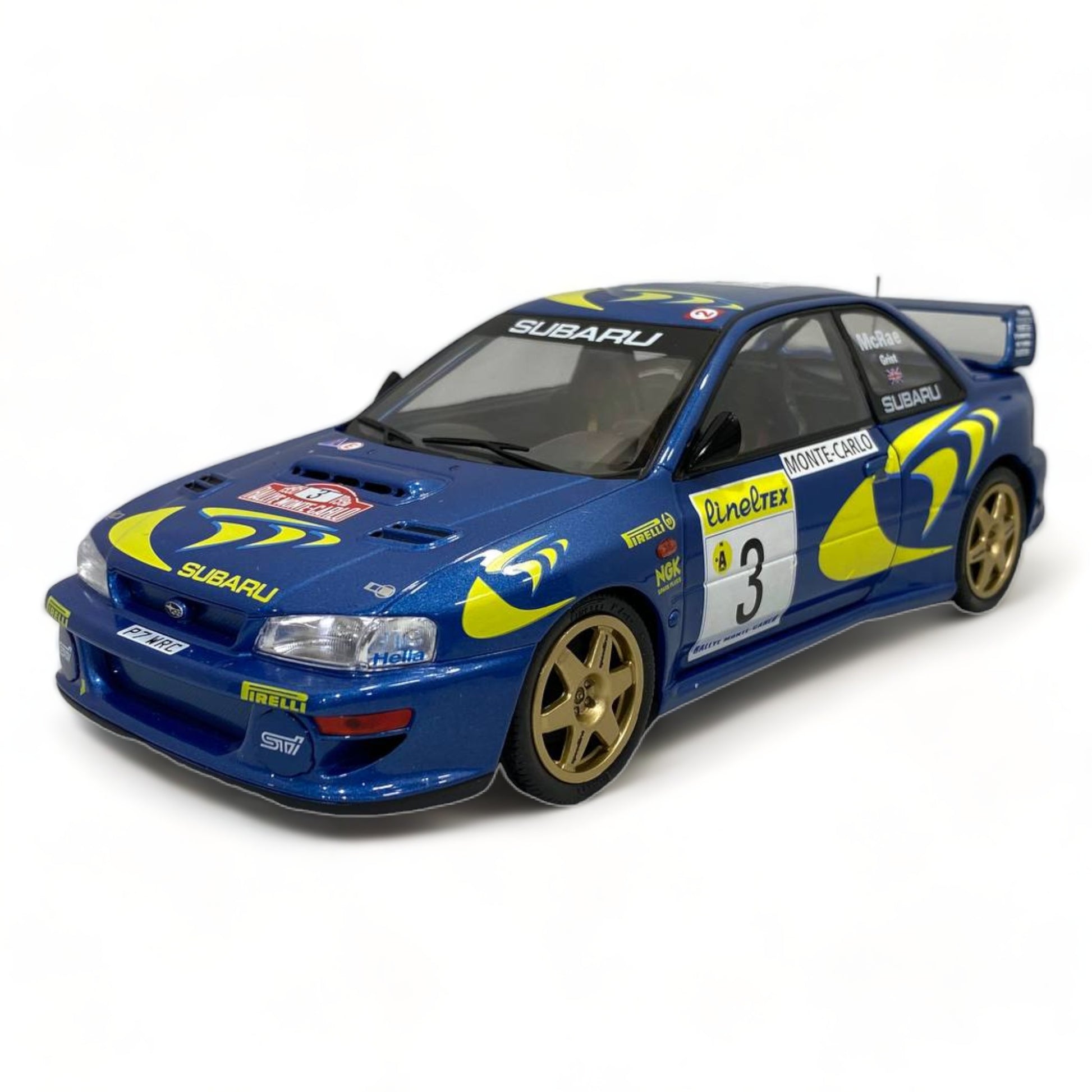 1/18 Solido Subaru Impreza 22B Rally Montecarlo - Blue 1998 Model Car|Sold in Dturman.com Dubai UAE.