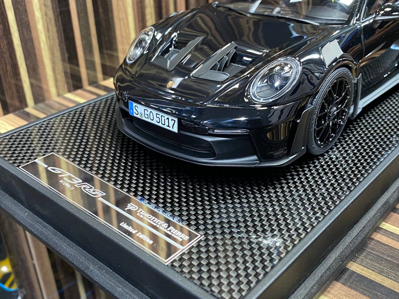 1/18 Resin Timothy & Pierre Porsche 911 GT3 RS  Black Miniature Model Car