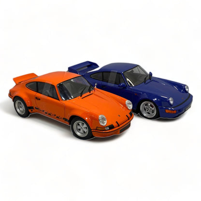 1/18 Solido Porsche 911 RSR ORANGE & 964 RS BLUE PACK ORANGE & BLUE Model Car|Sold in Dturman.com Dubai UAE.