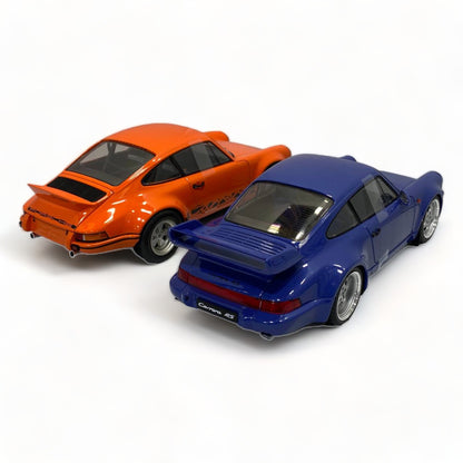 1/18 Solido Porsche 911 RSR ORANGE & 964 RS BLUE PACK ORANGE & BLUE Model Car|Sold in Dturman.com Dubai UAE.