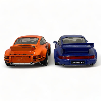 1/18 Solido Porsche 911 RSR ORANGE & 964 RS BLUE PACK ORANGE & BLUE Model Car|Sold in Dturman.com Dubai UAE.