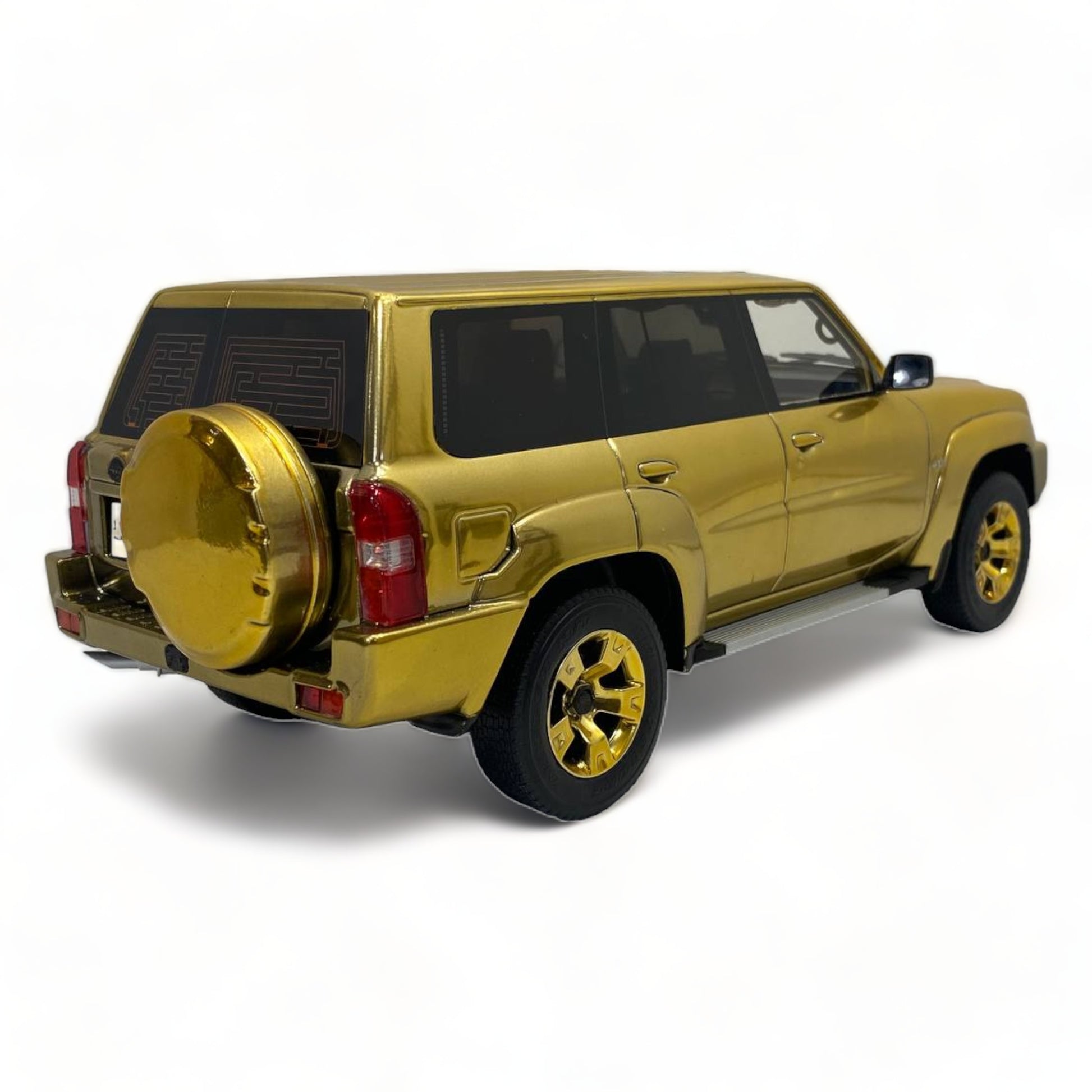 1/18 Resin IVY Models Nissan Patrol Safari (Y61) Custom Gold Chrome Edition Model Car|Sold in Dturman.com Dubai UAE.