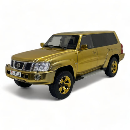 1/18 Resin IVY Models Nissan Patrol Safari (Y61) Custom Gold Chrome Edition Model Car|Sold in Dturman.com Dubai UAE.