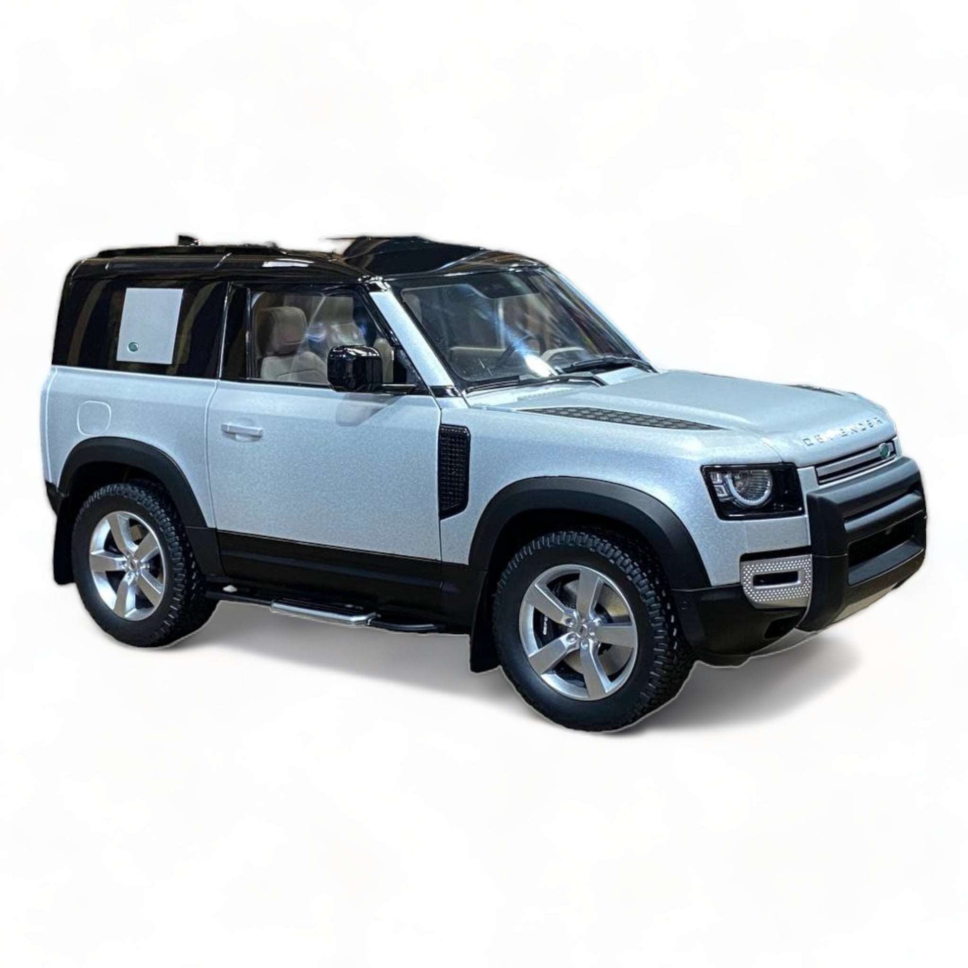 1/18 Diecast  Land Rover Defender 90 Silver by Almost Real Scale Model Car|Sold in Dturman.com Dubai UAE.