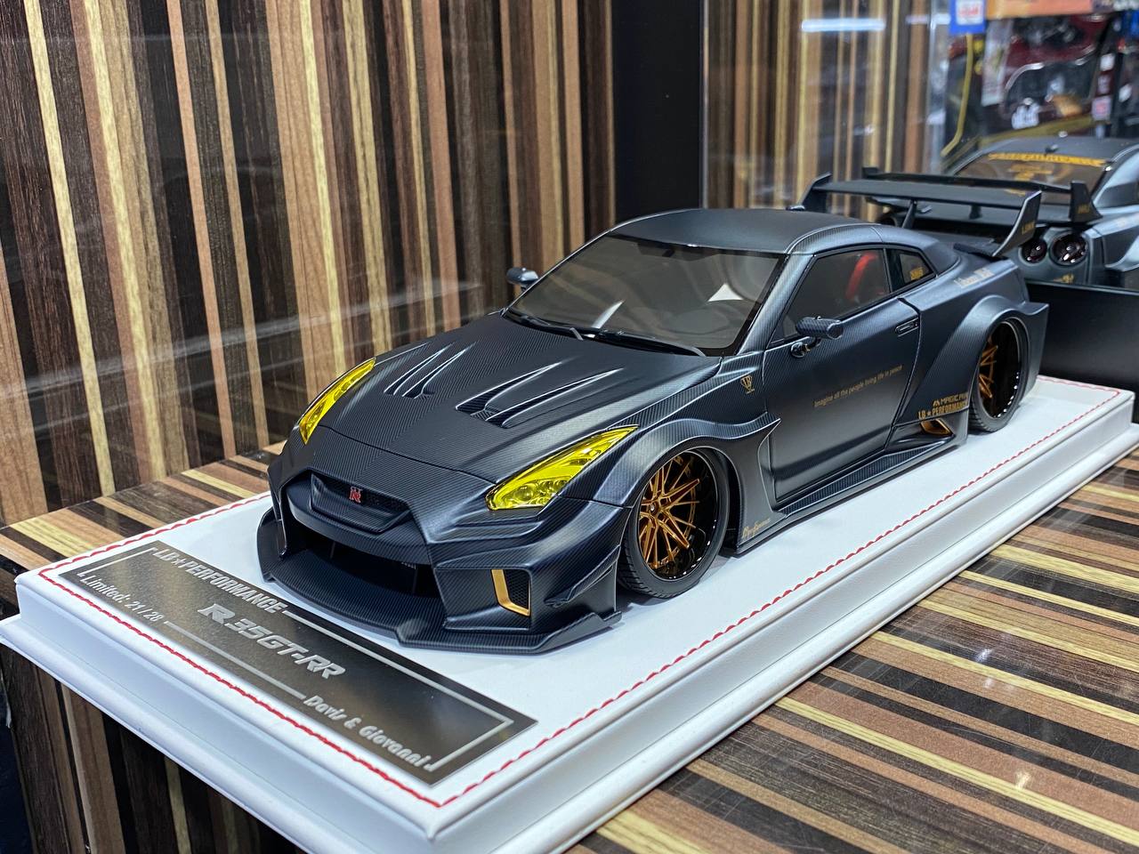 1/18 Resin Davis & Giovanni Nissan R 35 GT-RR LBWK Black Carbon Matte Scale Model Car|Sold in Dturman.com Dubai UAE.