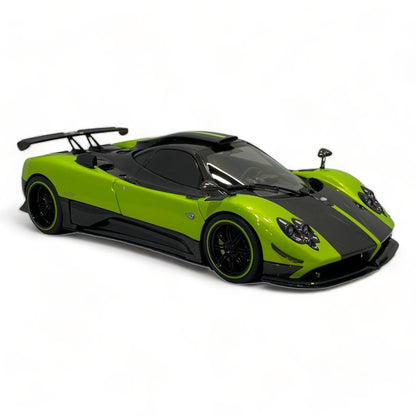 1/18 Diecast Almost Real Pagani Zonda Cinque Coupe GREEN CARBON 2009 Scale Model Car|Sold in Dturman.com Dubai UAE.