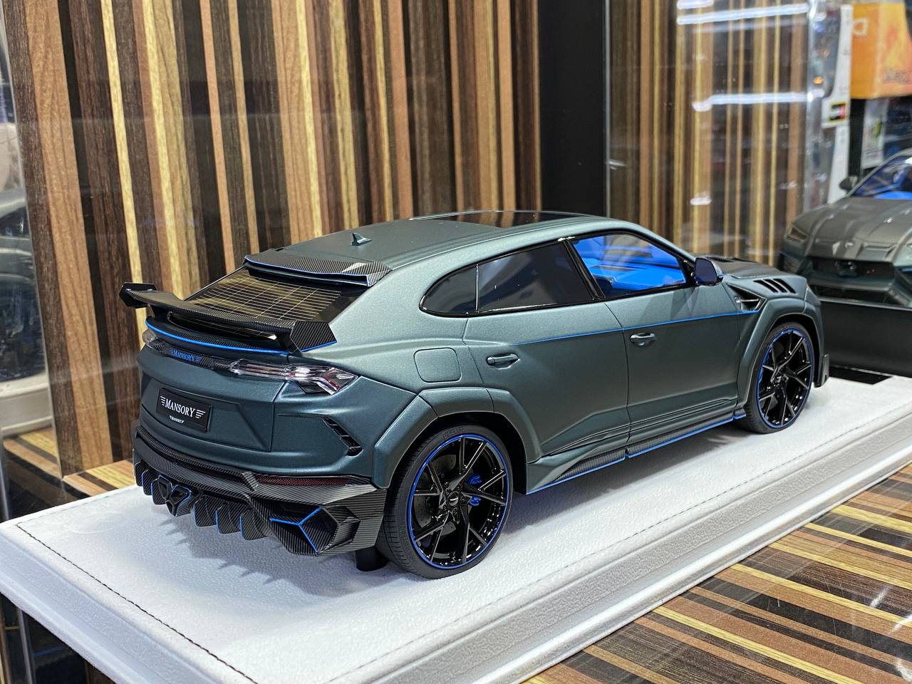 1/18 Diecast Lamborghini Mansory Urus Venatus - Grey Matt Blue Model Car|Sold in Dturman.com Dubai UAE.