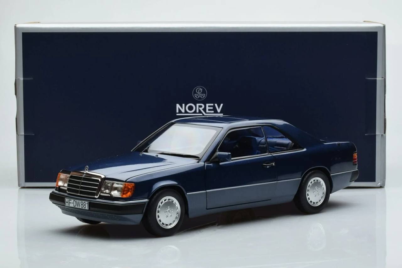 1/18 Diecast Mercedes-Benz 300 CE-24 Coupe 1990 Blue Norev Scale Model Car