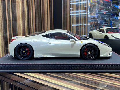 1/18 Resin Ferrari 458 Speciale White BBR Scale Model Car