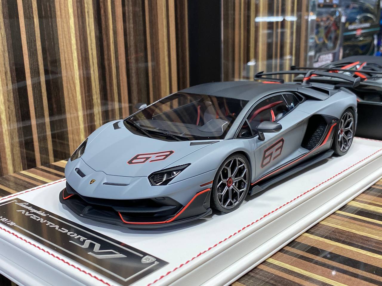 1/18 Resin Lamborghini Aventador SVJ Matt Grey by Davis & Giovanni