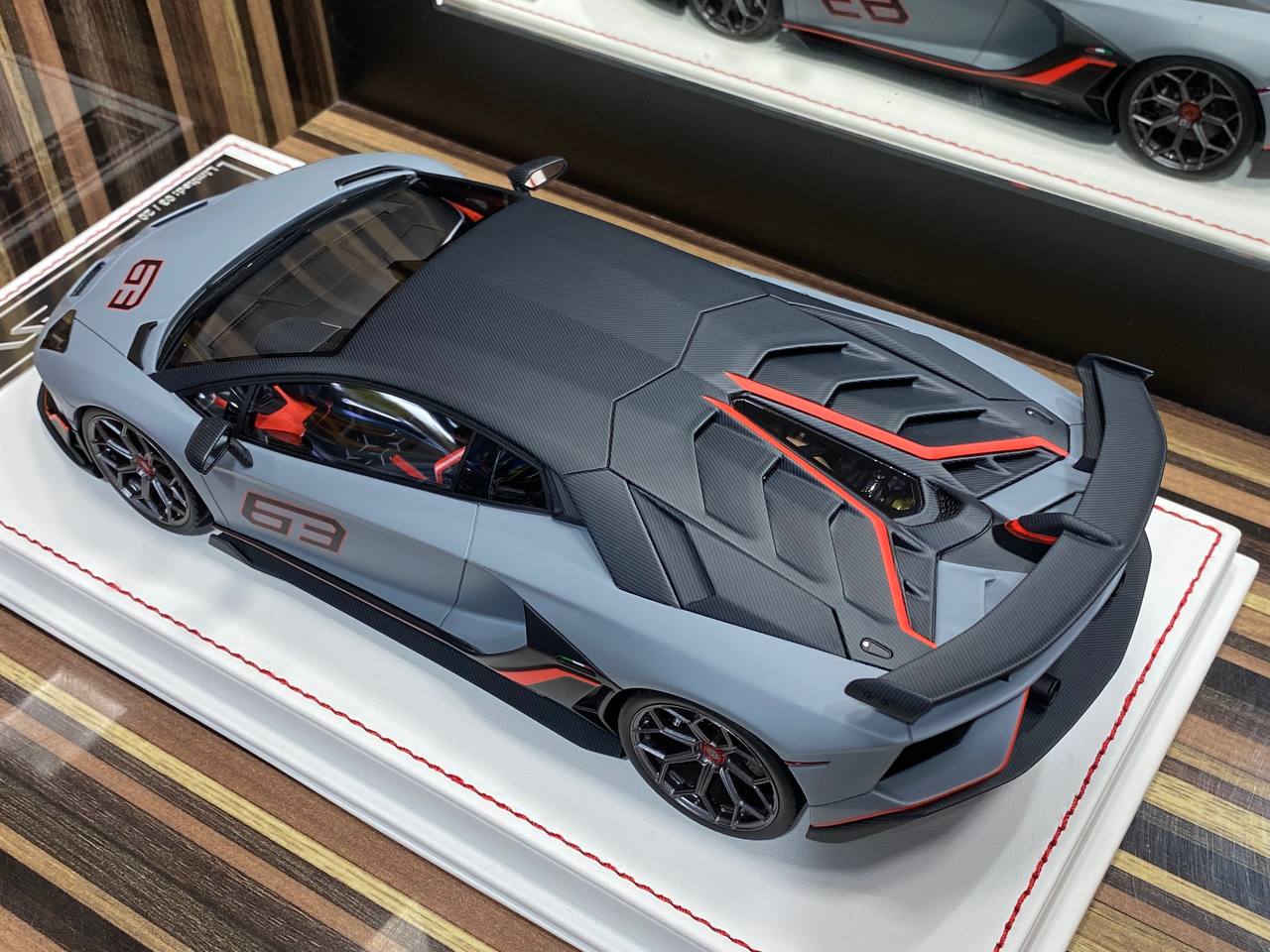 1/18 Resin Lamborghini Aventador SVJ Matt Grey by Davis & Giovanni