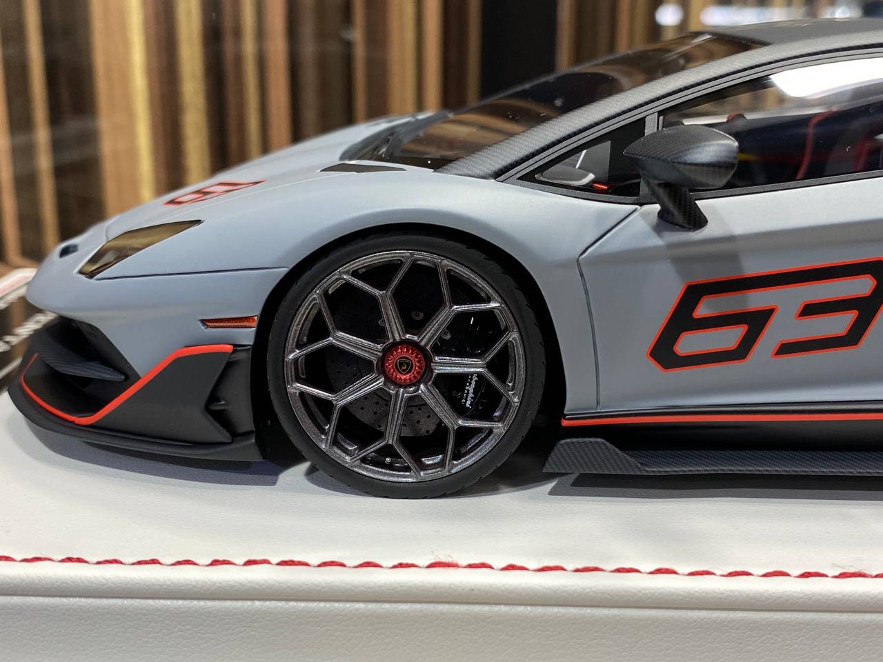 1/18 Resin Lamborghini Aventador SVJ Matt Grey by Davis & Giovanni
