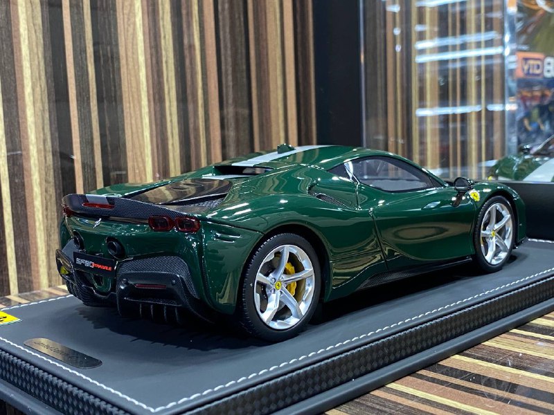 1/18 Diecast Ferrari SF90 Stradale Green BBR Scale Model Car|Sold in Dturman.com Dubai UAE.