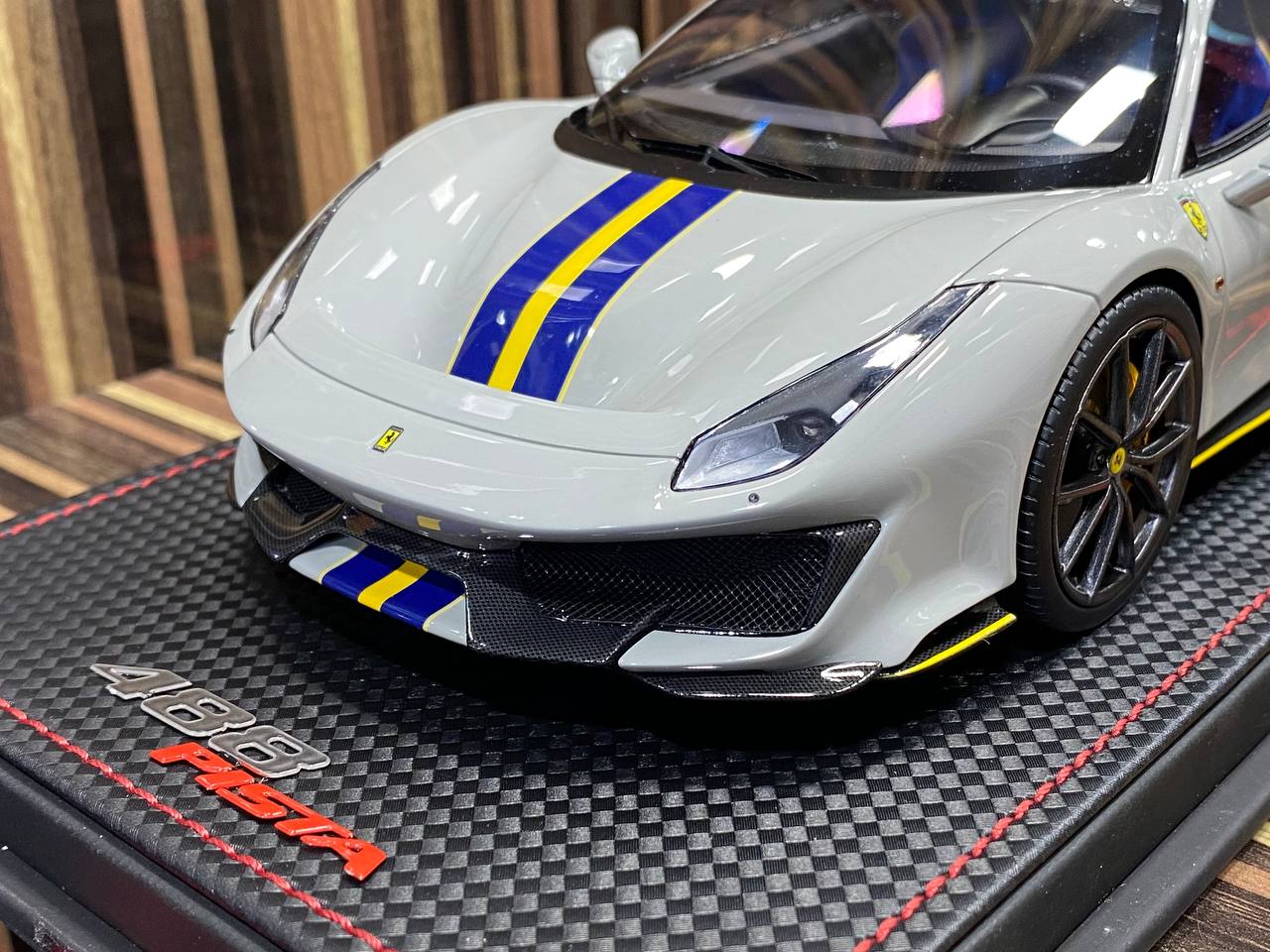 1/18 Resin Ferrari 488 Pista Grey Miniature Car by MR Collection|Sold in Dturman.com Dubai UAE.
