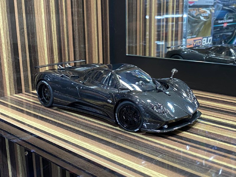 1/18 diecast Pagani Zonda F Carbon Black Almost Real Scale Model Car|Sold in Dturman.com Dubai UAE.