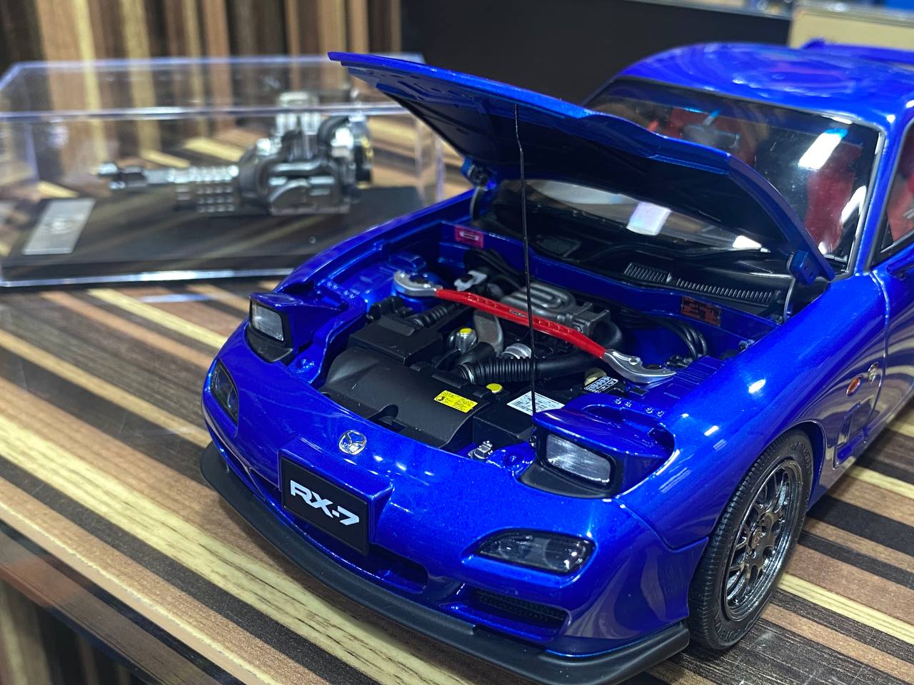 1/18 Diecast Mazda RX-7 Spirit R Metallic Blue by Polar Master|Sold in Dturman.com Dubai UAE.