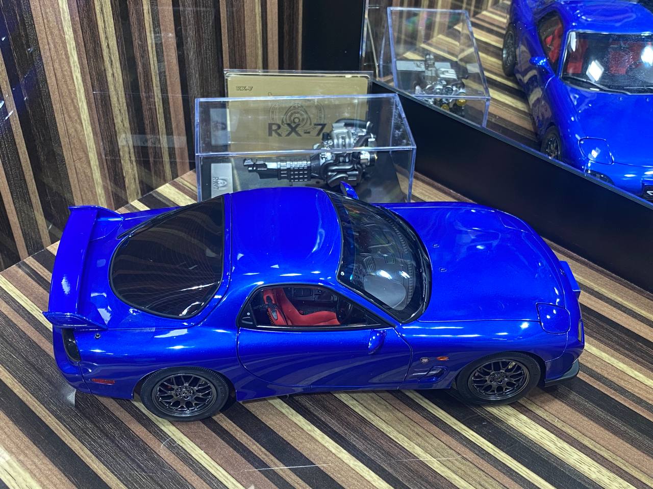 1/18 Diecast Mazda RX-7 Spirit R Metallic Blue by Polar Master|Sold in Dturman.com Dubai UAE.