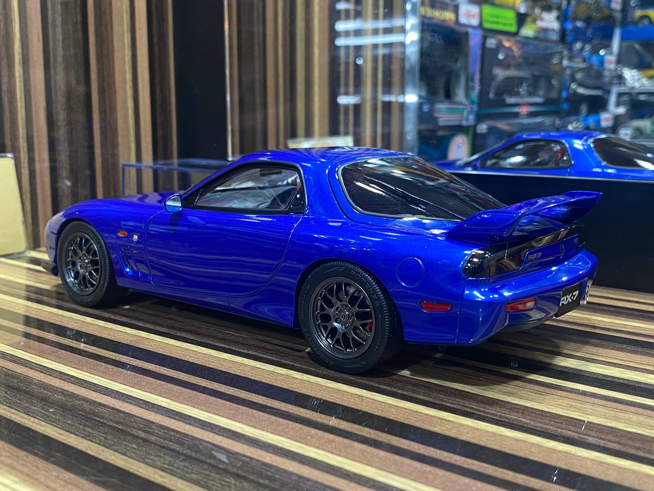 1/18 Diecast Mazda RX-7 Spirit R Metallic Blue by Polar Master|Sold in Dturman.com Dubai UAE.