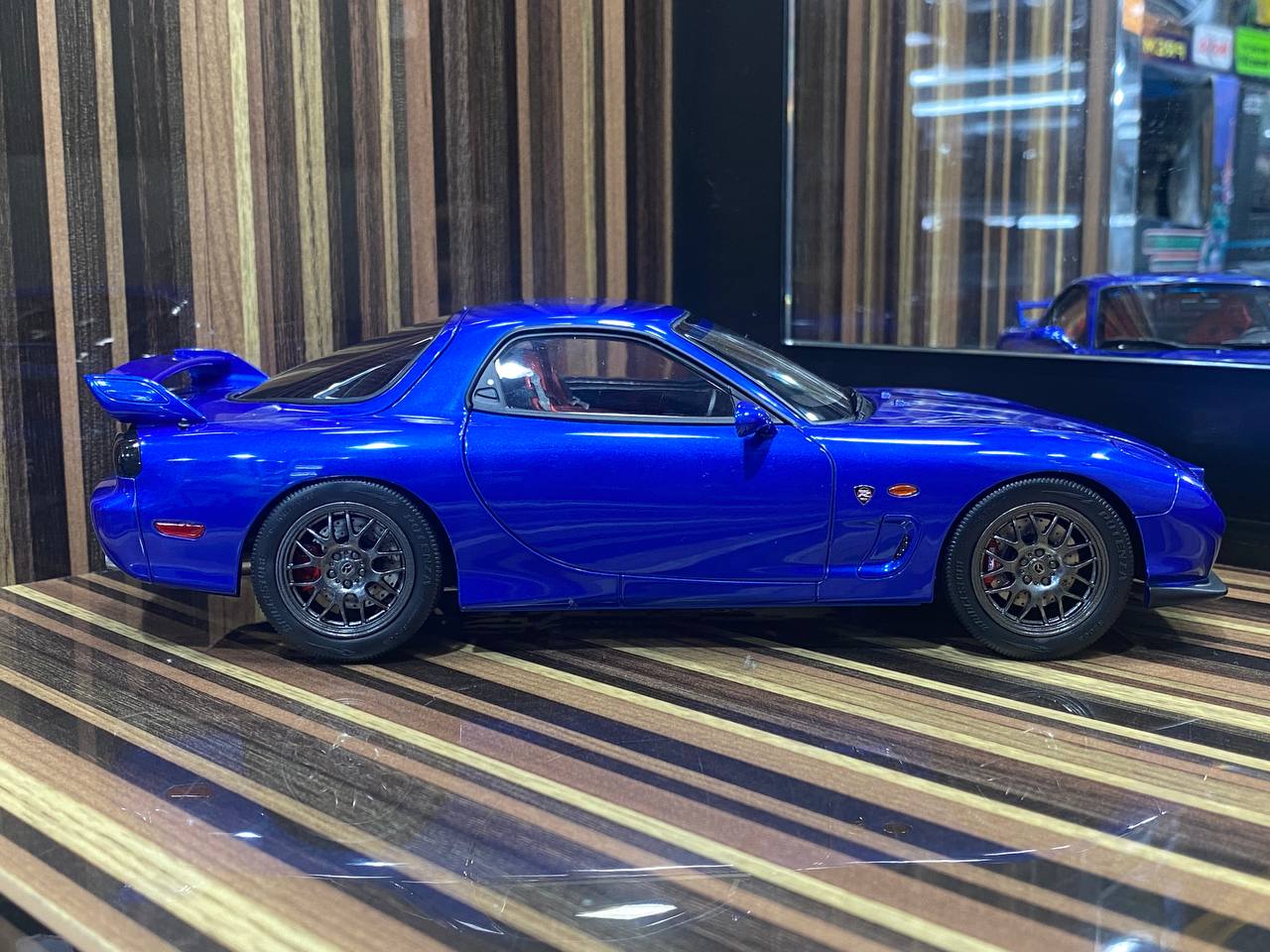 1/18 Diecast Mazda RX-7 Spirit R Metallic Blue by Polar Master|Sold in Dturman.com Dubai UAE.