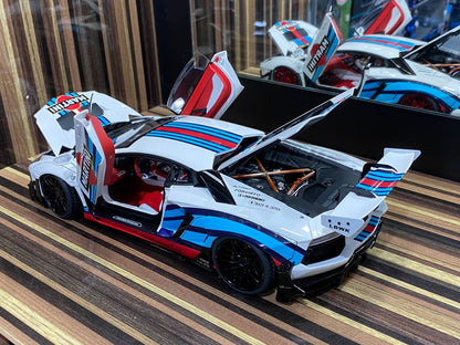1/18 Diecast Lamborghini Aventador Liberty Walk White AutoArt Scale Model Car|Sold in Dturman.com Dubai UAE.