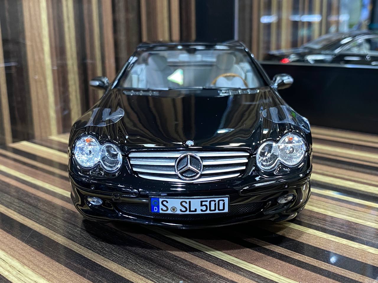 1/18 Diecast Mercedes-Benz SL 500 2003 Black Norev Scale Model Car|Sold in Dturman.com Dubai UAE.