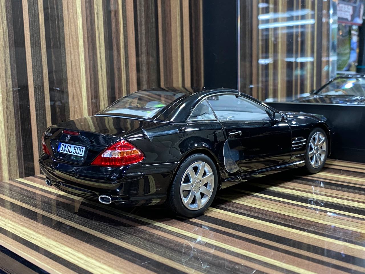 1/18 Diecast Mercedes-Benz SL 500 2003 Black Norev Scale Model Car|Sold in Dturman.com Dubai UAE.