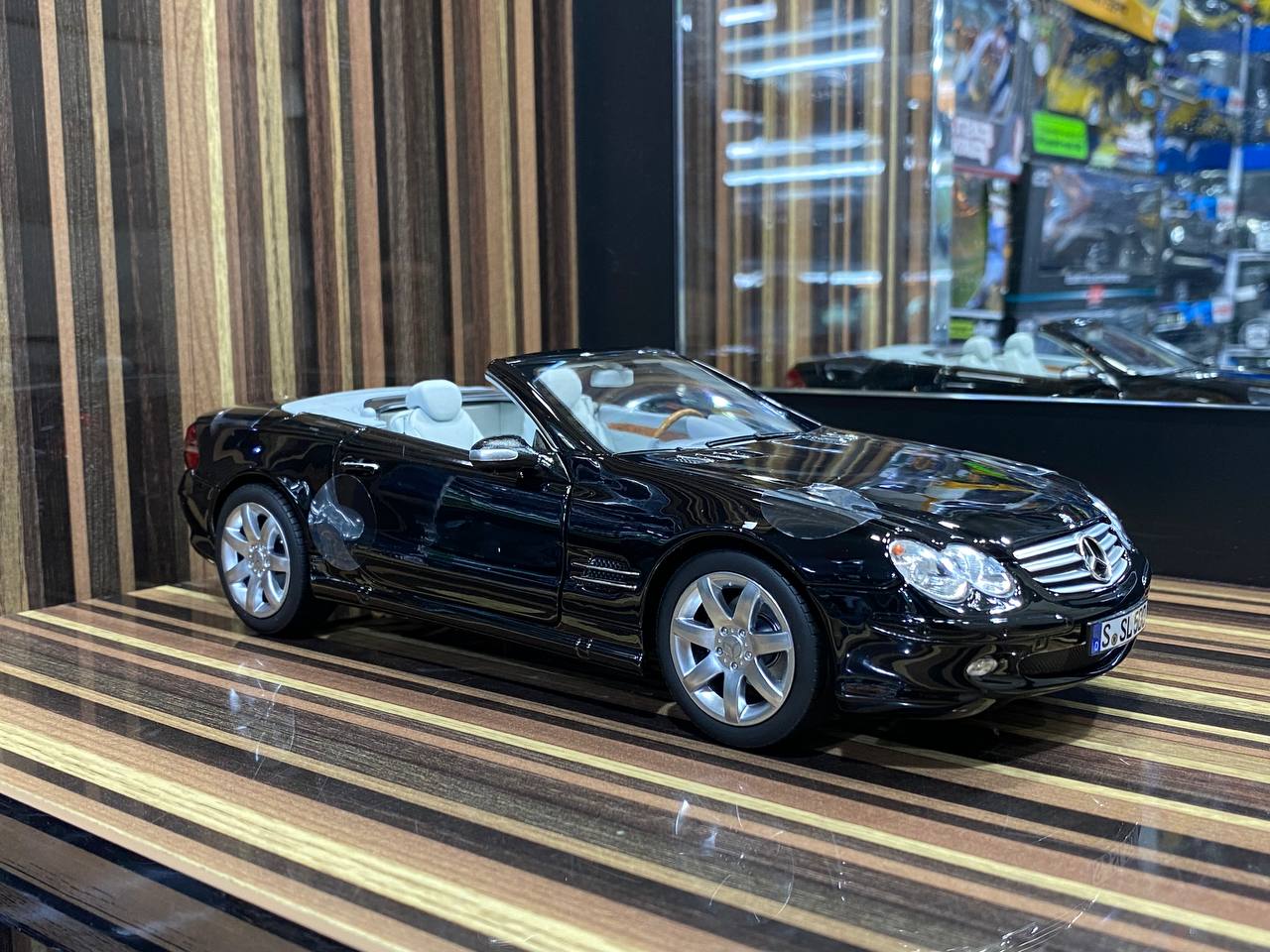 1/18 Diecast Mercedes-Benz SL 500 2003 Black Norev Scale Model Car|Sold in Dturman.com Dubai UAE.