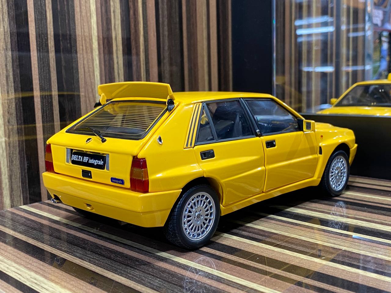 1/18 Diecast Lancia Delta HF Integrale Yellow Kyosho Scale Model Car|Sold in Dturman.com Dubai UAE.
