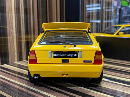 1/18 Diecast Lancia Delta HF Integrale Yellow Kyosho Scale Model Car|Sold in Dturman.com Dubai UAE.