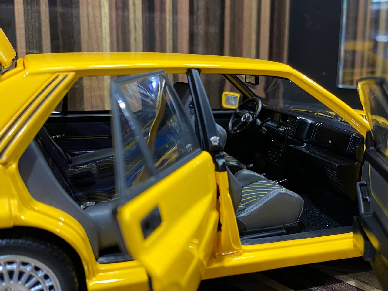 1/18 Diecast Lancia Delta HF Integrale Yellow Kyosho Scale Model Car|Sold in Dturman.com Dubai UAE.
