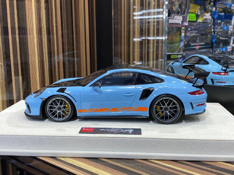 1/18 Porsche 911 GT3 RS 2018 Gulf Blue Make Up|Sold in Dturman.com Dubai UAE.