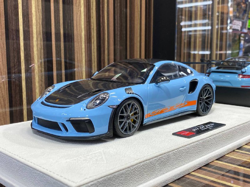 1/18 Porsche 911 GT3 RS 2018 Gulf Blue Make Up|Sold in Dturman.com Dubai UAE.