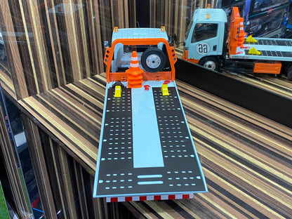 1/18 Diecast Miniature Flat Bed Tow Truck Gulf Gulf Blue DBGT Model|Sold in Dturman.com Dubai UAE.
