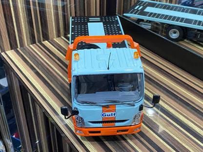 1/18 Diecast Miniature Flat Bed Tow Truck Gulf Gulf Blue DBGT Model|Sold in Dturman.com Dubai UAE.