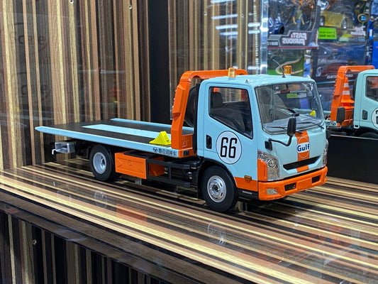 1/18 Diecast Miniature Flat Bed Tow Truck Gulf Gulf Blue DBGT Model|Sold in Dturman.com Dubai UAE.