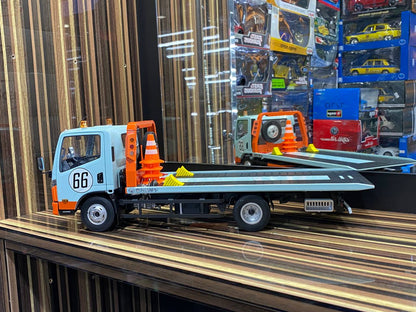1/18 Diecast Miniature Flat Bed Tow Truck Gulf Gulf Blue DBGT Model|Sold in Dturman.com Dubai UAE.