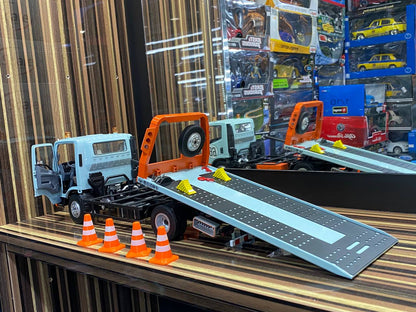 1/18 Diecast Miniature Flat Bed Tow Truck Gulf Gulf Blue DBGT Model|Sold in Dturman.com Dubai UAE.