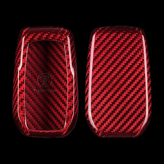Toyota Carbon Fiber Key Fob Case (Model A) - Ruby Red (Glass Fiber)