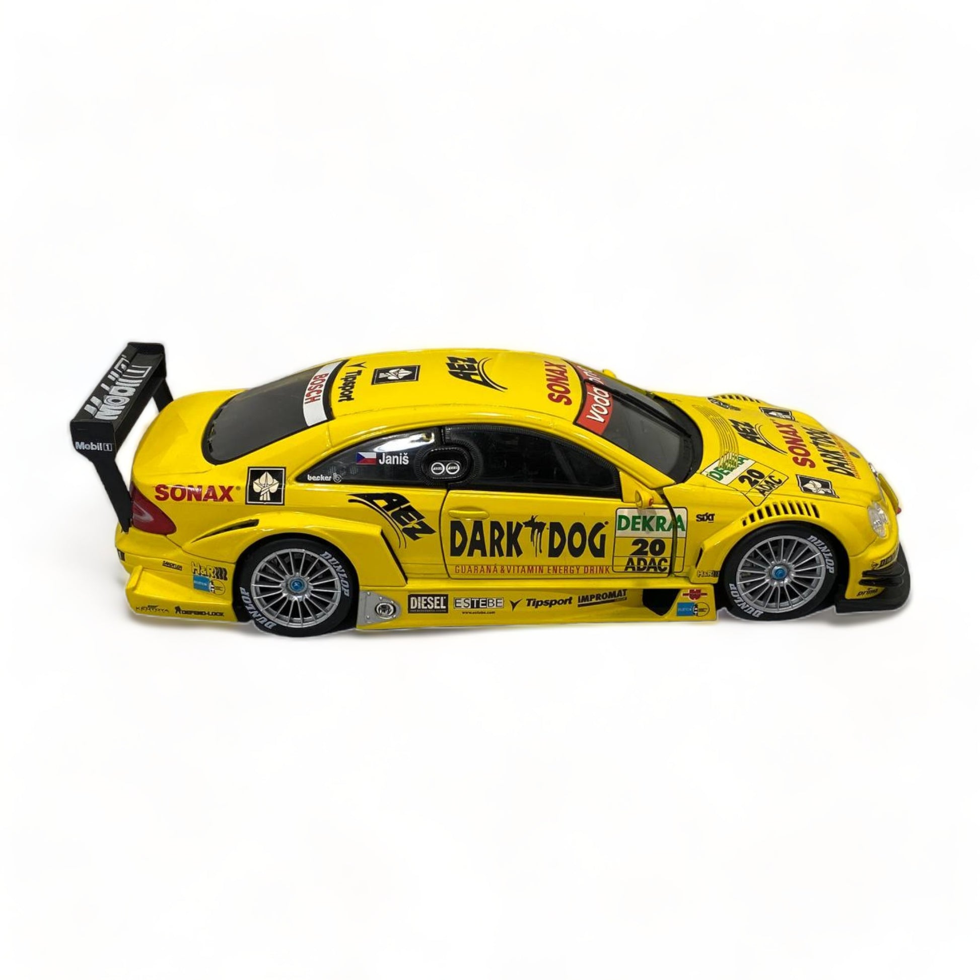 1/18 Diecast Mercedes bent CLK-DTM  YELLOW 2004 Bburago|Sold in Dturman.com Dubai UAE.