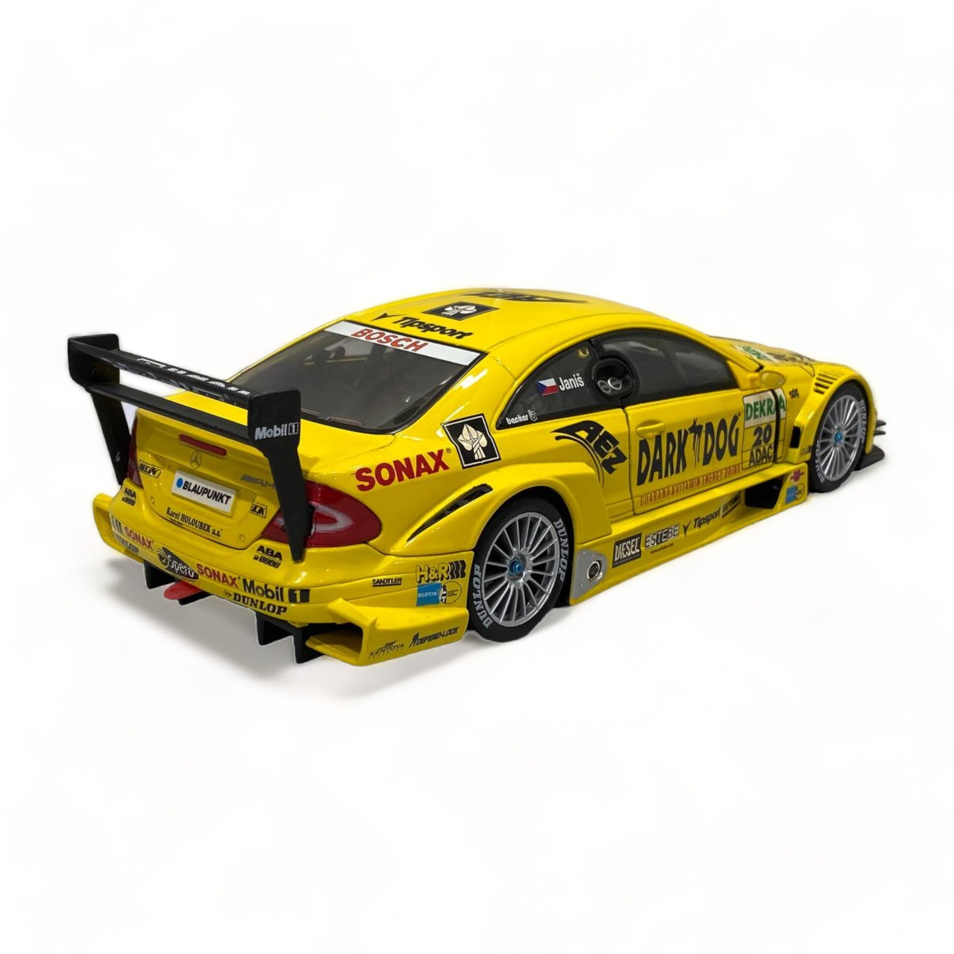 1/18 Diecast Mercedes bent CLK-DTM  YELLOW 2004 Bburago|Sold in Dturman.com Dubai UAE.