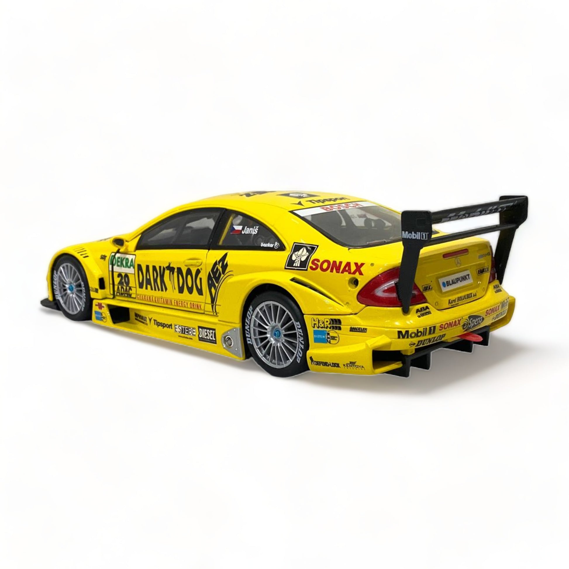 1/18 Diecast Mercedes bent CLK-DTM  YELLOW 2004 Bburago|Sold in Dturman.com Dubai UAE.