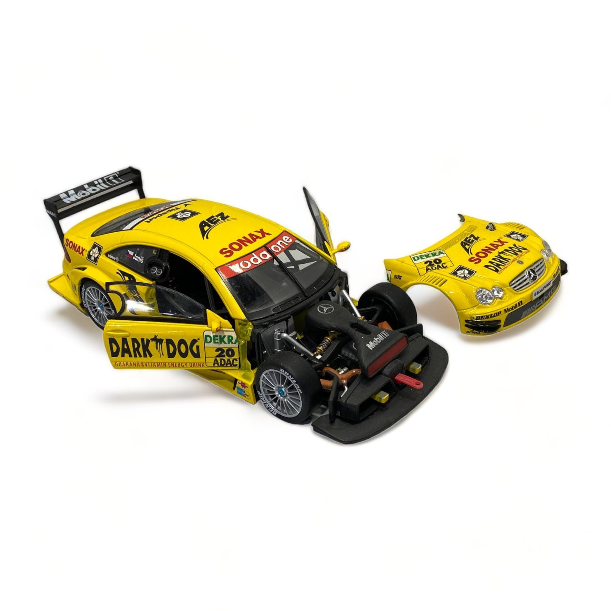 1/18 Diecast Mercedes bent CLK-DTM  YELLOW 2004 Bburago|Sold in Dturman.com Dubai UAE.