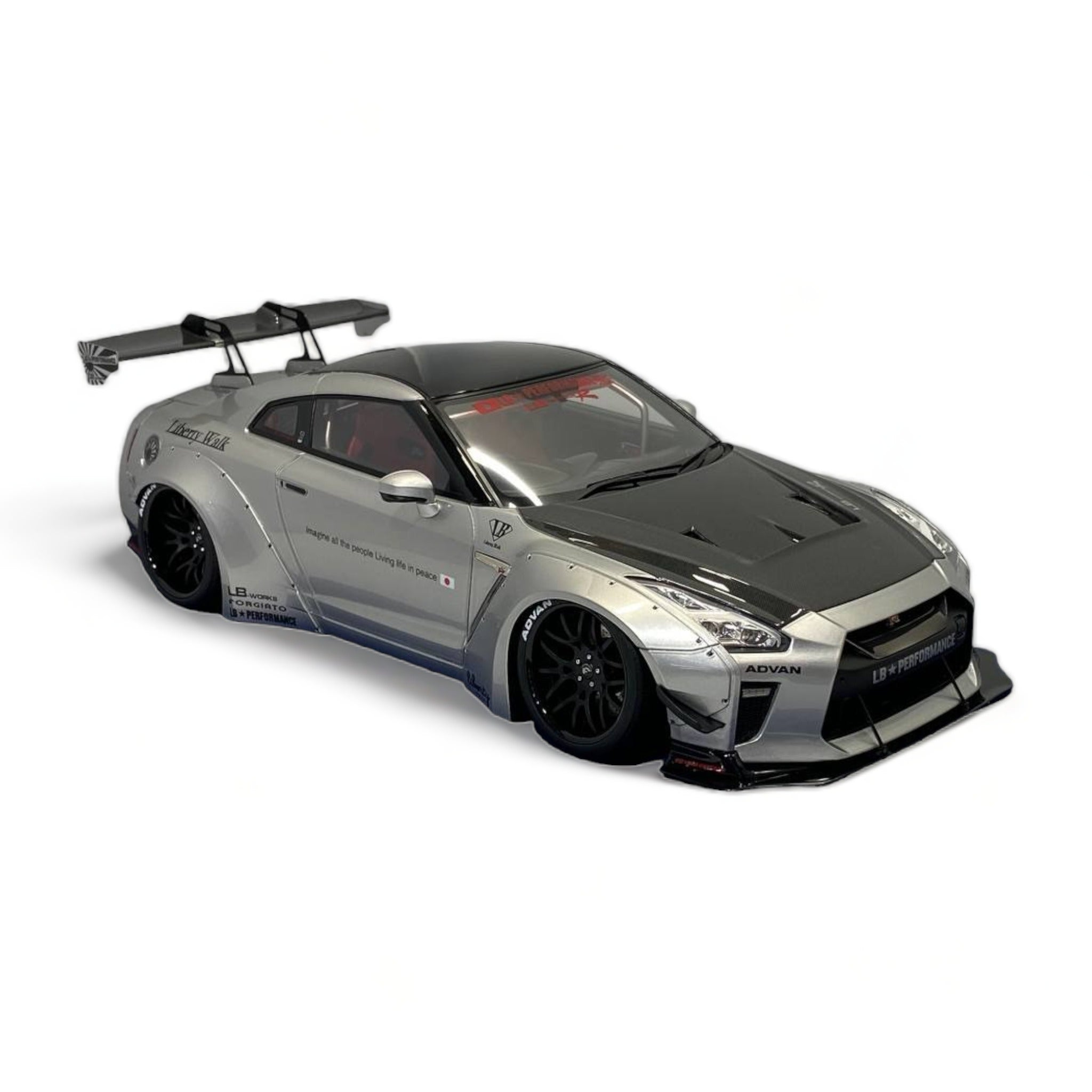 Nissan GT-R R35 LBWK LB*Performance Silver and Carbon by Make Up 1/18 ...