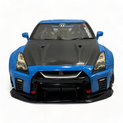 1/18 Diecast Miniature Nissan GT-R R35 LBWK LB*Performance Blue/Carbon Aimgain Model Car|Sold in Dturman.com Dubai UAE.