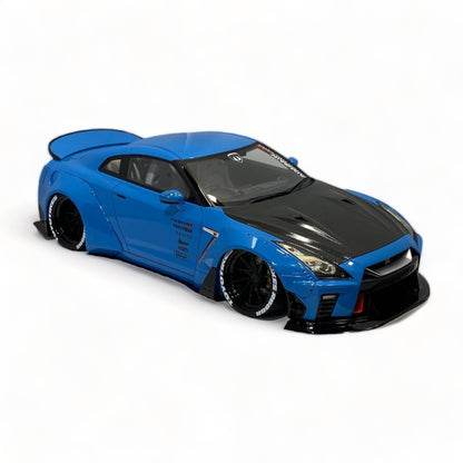 1/18 Diecast Miniature Nissan GT-R R35 LBWK LB*Performance Blue/Carbon Aimgain Model Car|Sold in Dturman.com Dubai UAE.